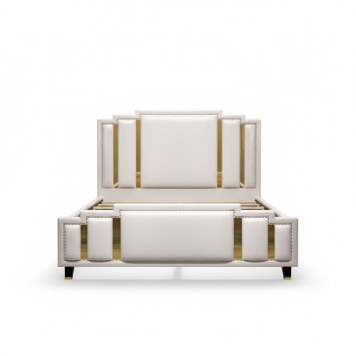 Leren bedbekleding ontwerp luxe dubbel hotel slaapkamer bedden