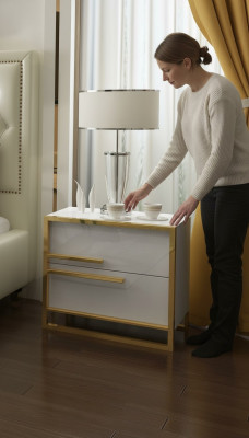 Ontwerp nachtkastje console bijzettafel slaapkamer luxe consoletafels
