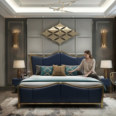 Slaapkamer set ontwerper luxe groep set bed 2x nachtkastje 3 delig Nieuw