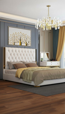 Tweepersoons Hotelbedden Slaapkamer Leer Modern BedDeksel