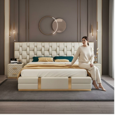 Luxe slaapkamer set Complete kamermeubilair Bed Nachtkastje Inrichting