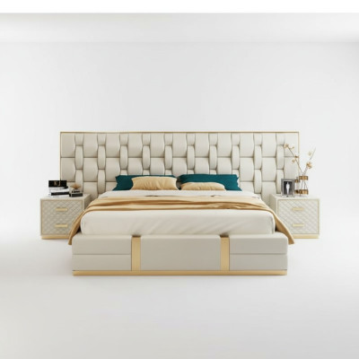 Beddensprei Ontwerp Luxe Dubbele Hotelbedden beige Luxe Hotel Nieuw