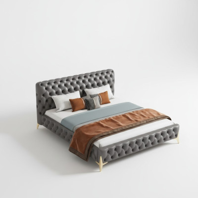 Bed 2x Nightstand 3 pieces Bedroom Set Design Modern Luxury Bedroom sets