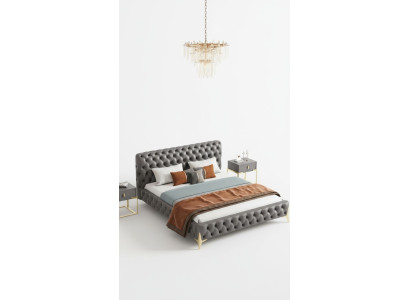 Chesterfield bed gestoffeerd design luxe dubbele hotelbedden luxe hotel nieuw