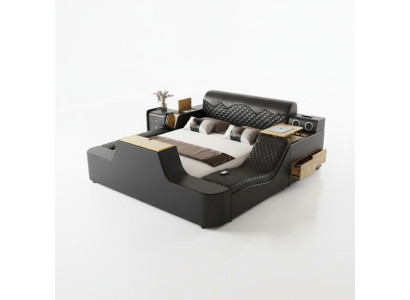 Tweepersoons luxe lederen bedmassage gestoffeerde bedden Moderne hotel bluetooth