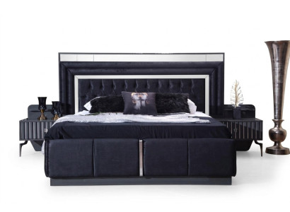 Zwart luxe Chesterfield tweepersoonsbed moderne bedframes houten meubels