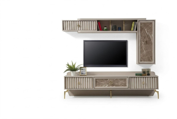 Ontwerper Moderne woonkamer Luxe houten planken Woonkamer meubels Stijlvol