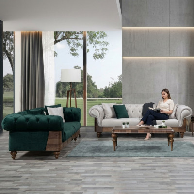 Moderne Chesterfield bankstel 3+3 zits luxe set woonkamer bank