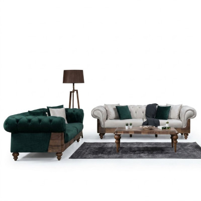 Moderne Chesterfield bankstel 3+3 zits luxe set woonkamer bank
