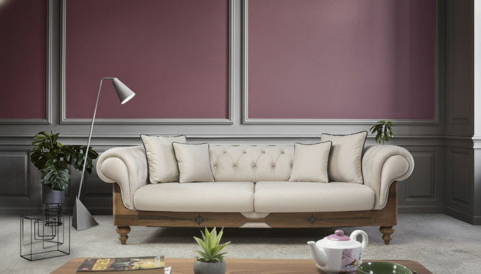 Bruin-witte Chesterfield bank Ontwerper woonkamer bank Zitmeubilair Nieuw