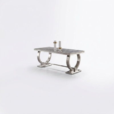 Luxe eettafel kolomtafel eettafels eetkamer tafel Zilver 200x100