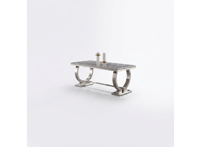 Luxe eettafel kolomtafel eettafels eetkamer tafel Zilver 200x100