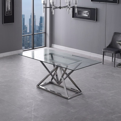 Glastafelzuilen Zilveren tafels Glastafels Tafel Luxe meubels 180x90