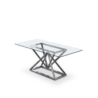 Glastafelzuilen Zilveren tafels Glastafels Tafel Luxe meubels 180x90