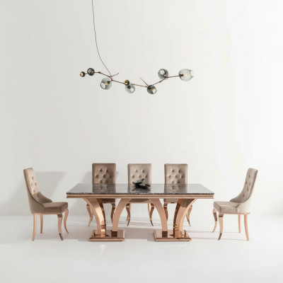 Luxe eettafel Moderne eetkamer Eettafels Tafels Ontwerp Metalen Tafel