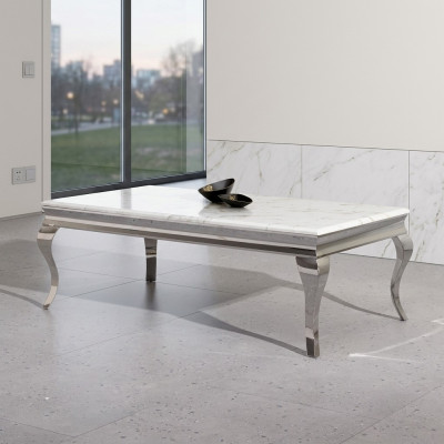 Salontafel ontwerp woonkamer luxe tafel bank bijzettafel 130x70 zilver