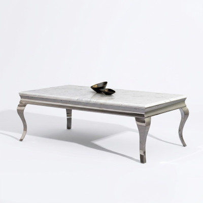 Salontafel ontwerp woonkamer luxe tafel bank bijzettafel 130x70 zilver