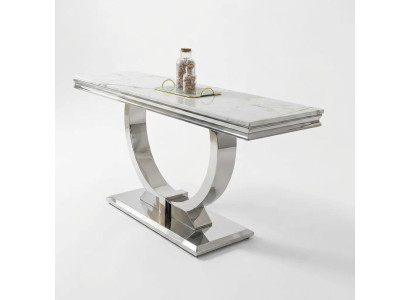 Zilveren dressoir consoletafel luxe tafel zilver chroom 120x40cm