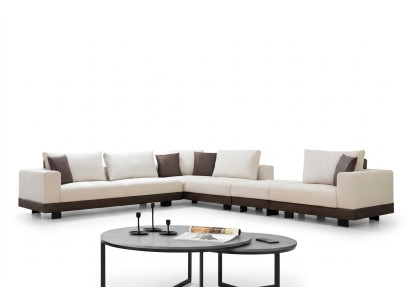 Woonkamer hoekbank Luxe L-vorm bank Textiel meubels Houten frame Stijlvol