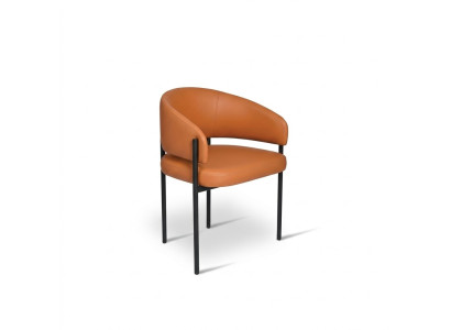 Oranje luxe stoel Moderne eetkamerstoelen Gestoffeerd kunstleer meubels