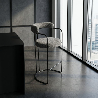 Grijze luxe roestvrijstalen barkruk Ontwerper bar meubels Stoel Kruk Frame