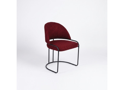 Rode designerstoel gestoffeerde eenzitter textiel eetkamer luxe stoelen