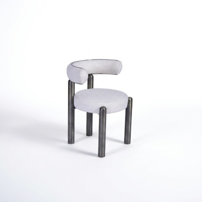 Ontwerper Witte Stoel Eetkamerstoelen Gestoffeerd Textiel Eenzitter Metalen Poten