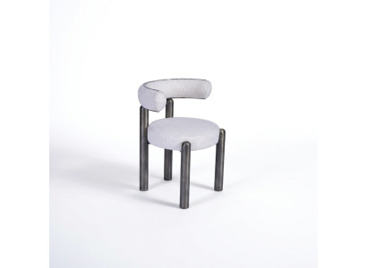 Ontwerper Witte Stoel Eetkamerstoelen Gestoffeerd Textiel Eenzitter Metalen Poten