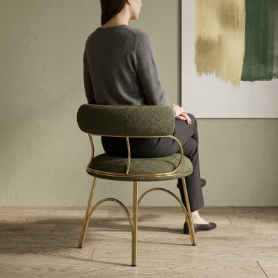 Designer Groene Eetkamer Stoel Luxe Eénzitter Moderne Eetkamer Meubels