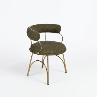 Designer Groene Eetkamer Stoel Luxe Eénzitter Moderne Eetkamer Meubels