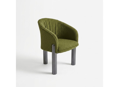 Luxe groene fauteuil met één zitplaats, moderne gestoffeerde stoel voor in de woonkamer.