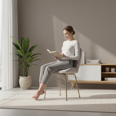 Lichtgrijze eetkamerstoel, ontwerper gestoffeerde stoelen, moderne eenzitters