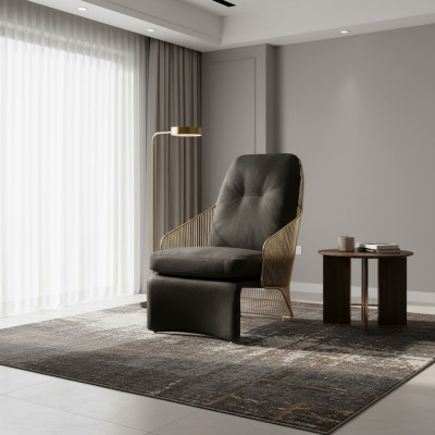 Ontwerper woonkamer fauteuil Zwarte eenzitter lounge gestoffeerd meubilair