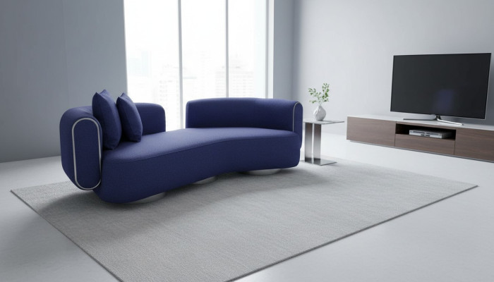 Blauwe driezits luxe 3-zits bank Moderne zitmeubels Woonkamer