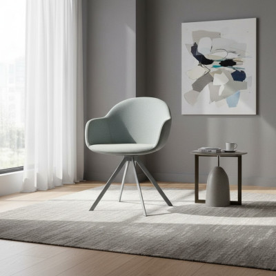 Grijze gestoffeerde fauteuil luxe textiel fauteuil eetkamer meubels stijlvol eenpersoons