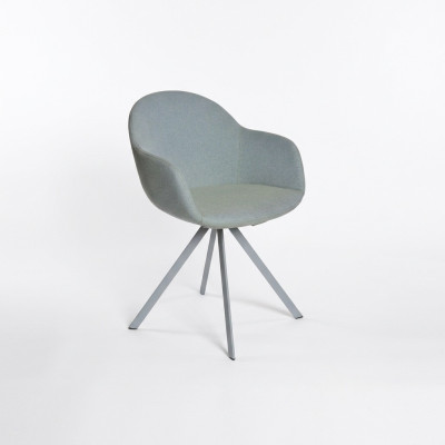 Grijze gestoffeerde fauteuil luxe textiel fauteuil eetkamer meubels stijlvol eenpersoons