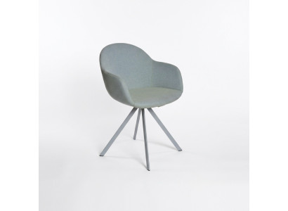 Grijze gestoffeerde fauteuil luxe textiel fauteuil eetkamer meubels stijlvol eenpersoons