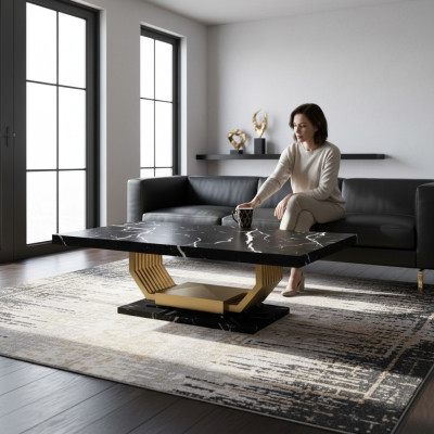 Zwarte tafel Eetkamer meubels Luxe marmeren eettafel Designer tafels