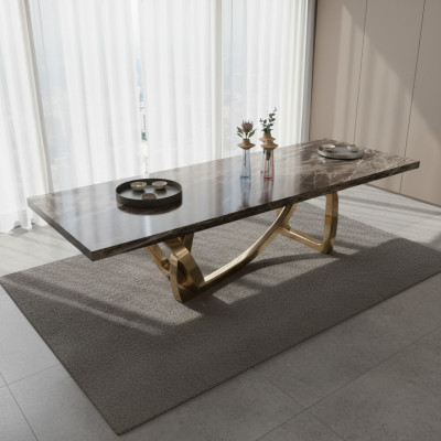 Grote elegante eettafel Eetkamer meubels Moderne ontwerp Stijlvol Nieuw