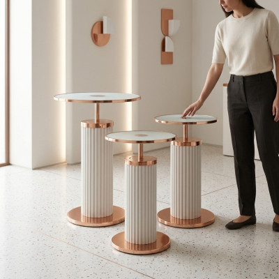 Luxe 3x Bijzettafels Designer Woonkamer Tafel Set Salontafels Stijl Tafel