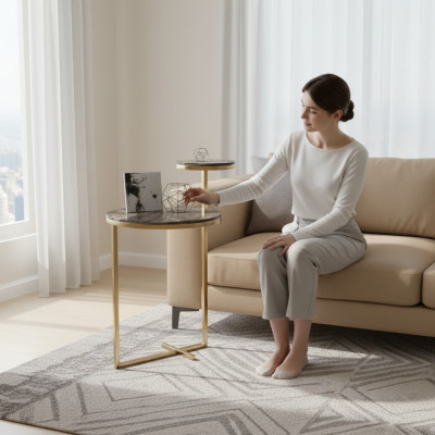Luxe bijzettafel ontwerper roestvrijstalen tafels woonkamer salontafel Nieuw