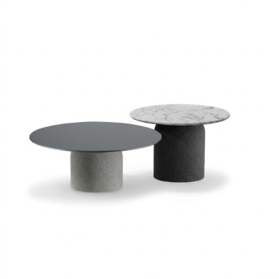 Designer Grijs Salontafel Set Luxe 2x Tafels Ronde Bijzettafels Nieuw