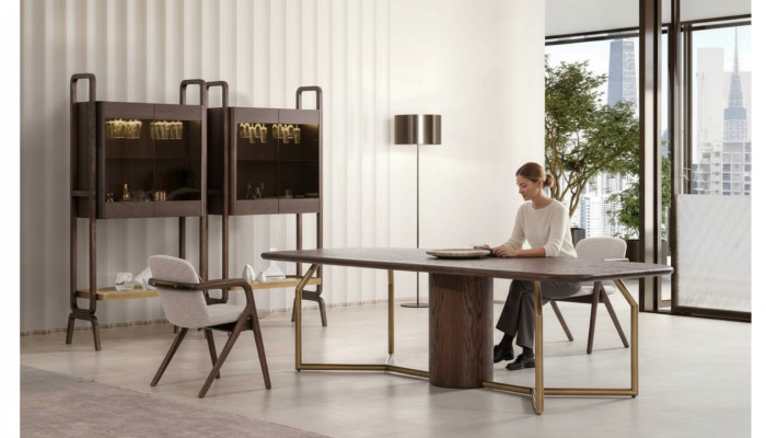Luxe villa meubilair Eetkamerset Eettafel 4x stoel Dressoir 7 dlg