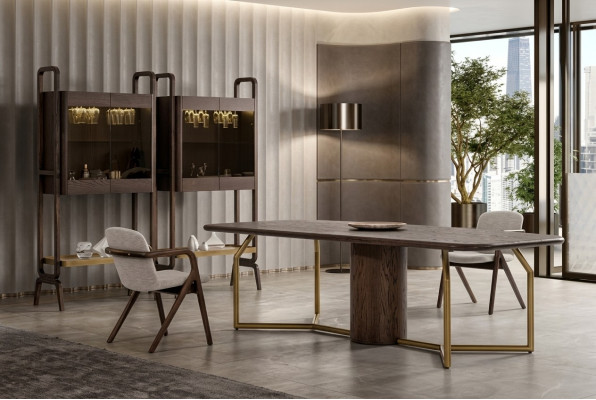 Luxe villa meubilair Eetkamerset Eettafel 4x stoel Dressoir 7 dlg