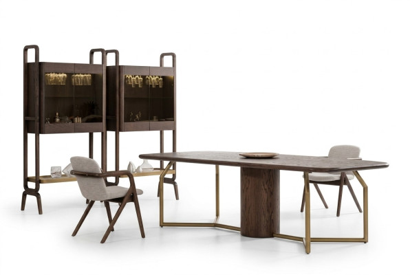 Luxe villa meubilair Eetkamerset Eettafel 4x stoel Dressoir 7 dlg