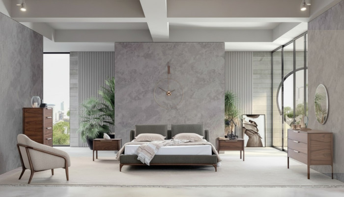 Slaapkamer compleet set Bed 2x nachtkastjes Dressoir Kast Modern