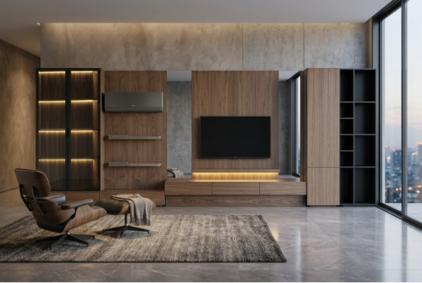 Woonkamer woonwand RTV Lowboard hout bruin meubels televisie nieuw xxl 530 cm Woonkamer woonwand RTV Lowboard hout bruin meubels televisie nieuw xxl 530 cm