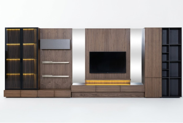 Woonkamer woonwand RTV Lowboard hout bruin meubels televisie nieuw xxl 530 cm Woonkamer woonwand RTV Lowboard hout bruin meubels televisie nieuw xxl 530 cm
