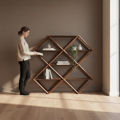 Boekenplank Klassieke houten rekken Kast Kantoorinrichting Designinrichting