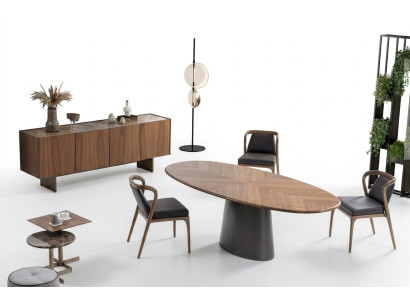 Luxe eetkamerset eettafel met moderne ontwerpen 6x stoelen met 2x salontafels